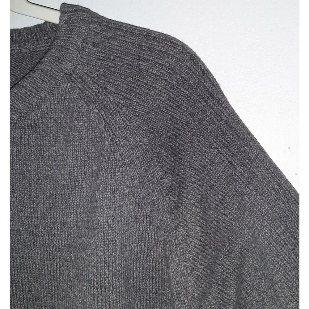 Columbia Mens Rock Gray V Neck 100% Cotton Pullover Sweater XXL Contrasting Cuff